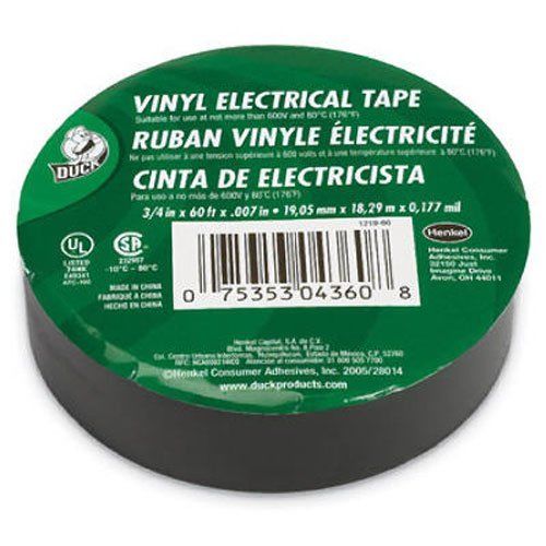 Duck 3/4" x 60 ft. x .007" Utility Vinyl Electrical Tape (Single Roll)