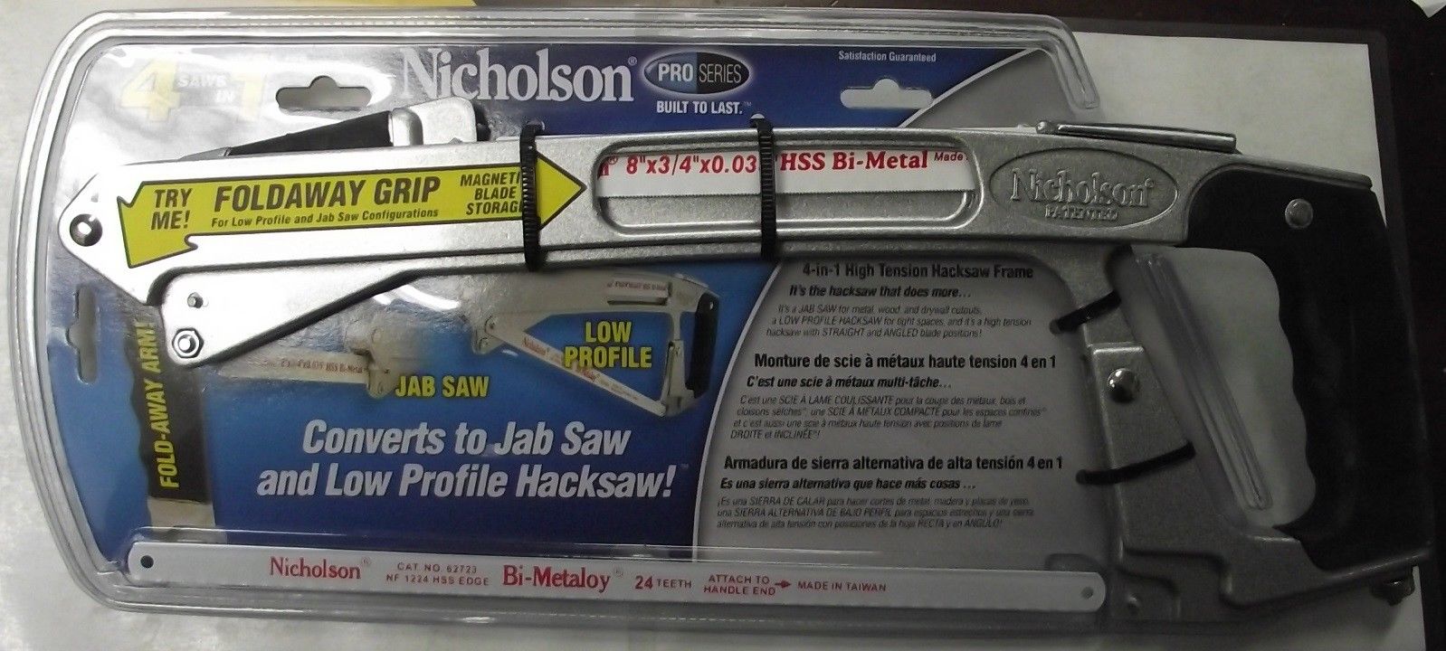 Nicholson 80975 4-in-1 Pro Series High Tension Hacksaw Frame