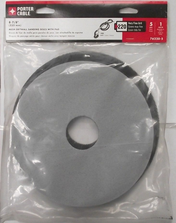 Porter Cable 76220-5 9" 220 Grit Drywall Pad With 5 Mesh Discs USA