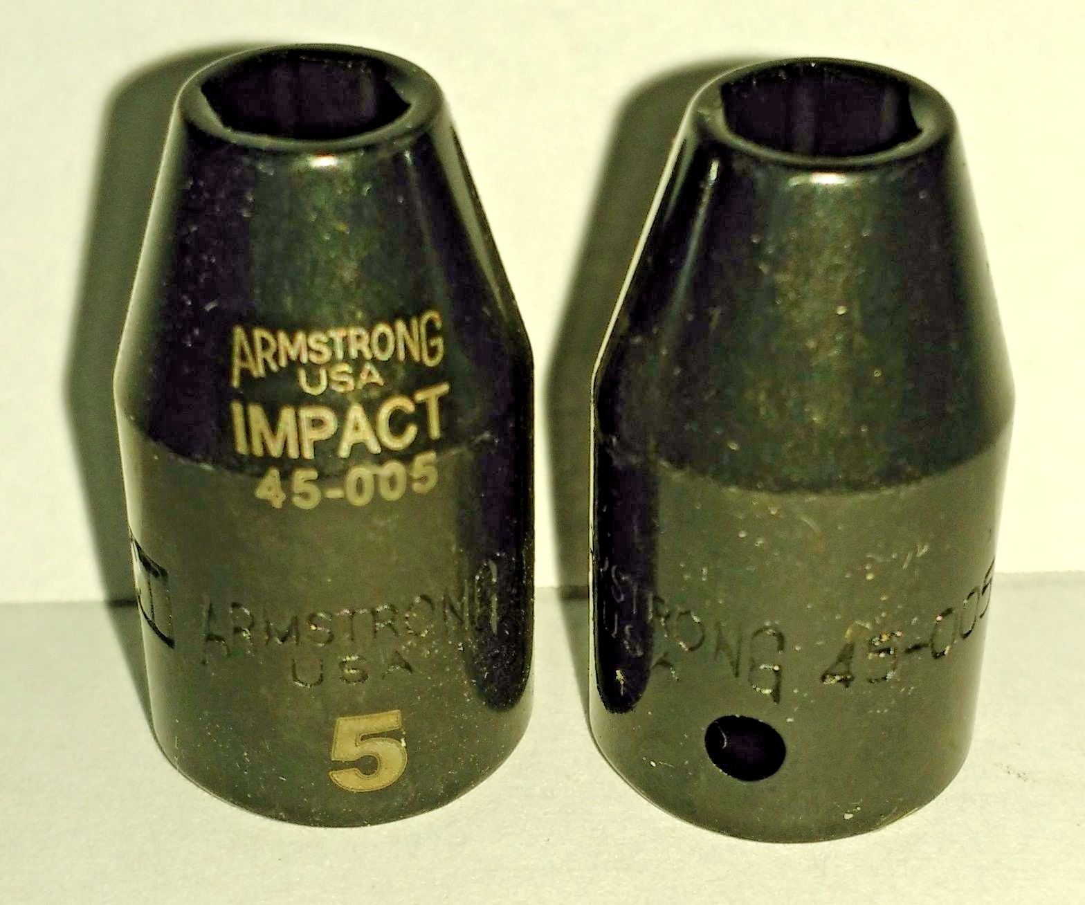 Armstrong 45-005 1/4" Drive 6 Point Impact Socket 5MM USA 2PCS