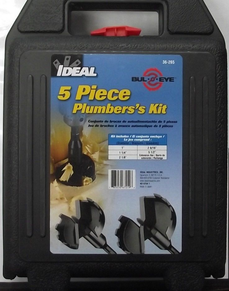 Ideal 36-265  5 Piece Plumbers Self Feed Drill Bit Kit Japan