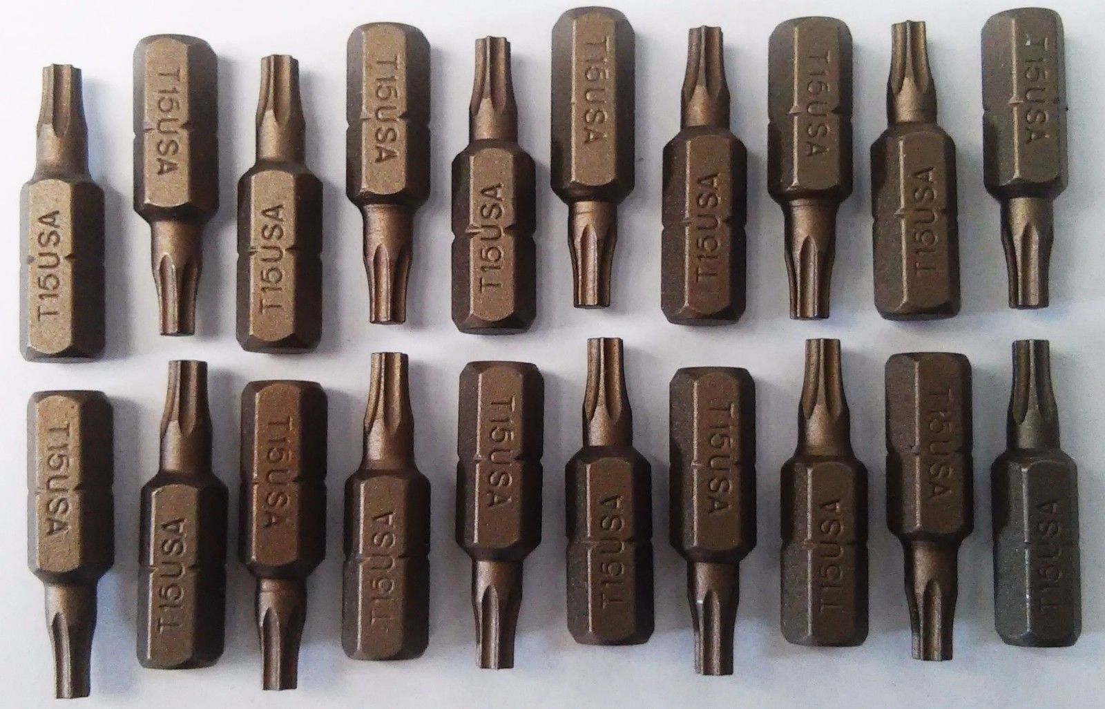Bosch 1609433004 75367  45148 T15 Torx 1" Gold Insert Bits 1/4" Shank 20pcs. USA