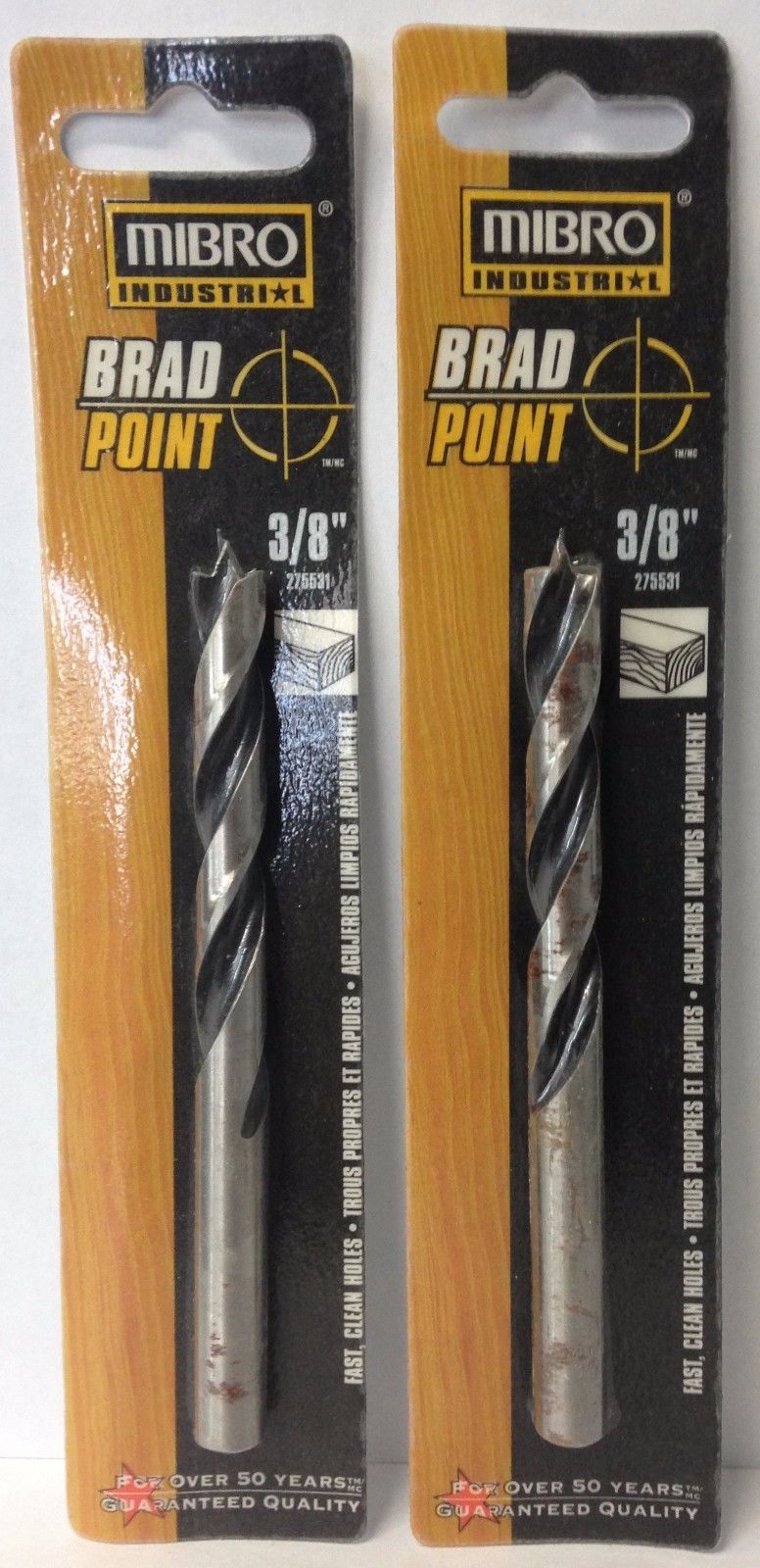 Mibro 275531 3/8" Brad Point Drill Bits 2 Packs
