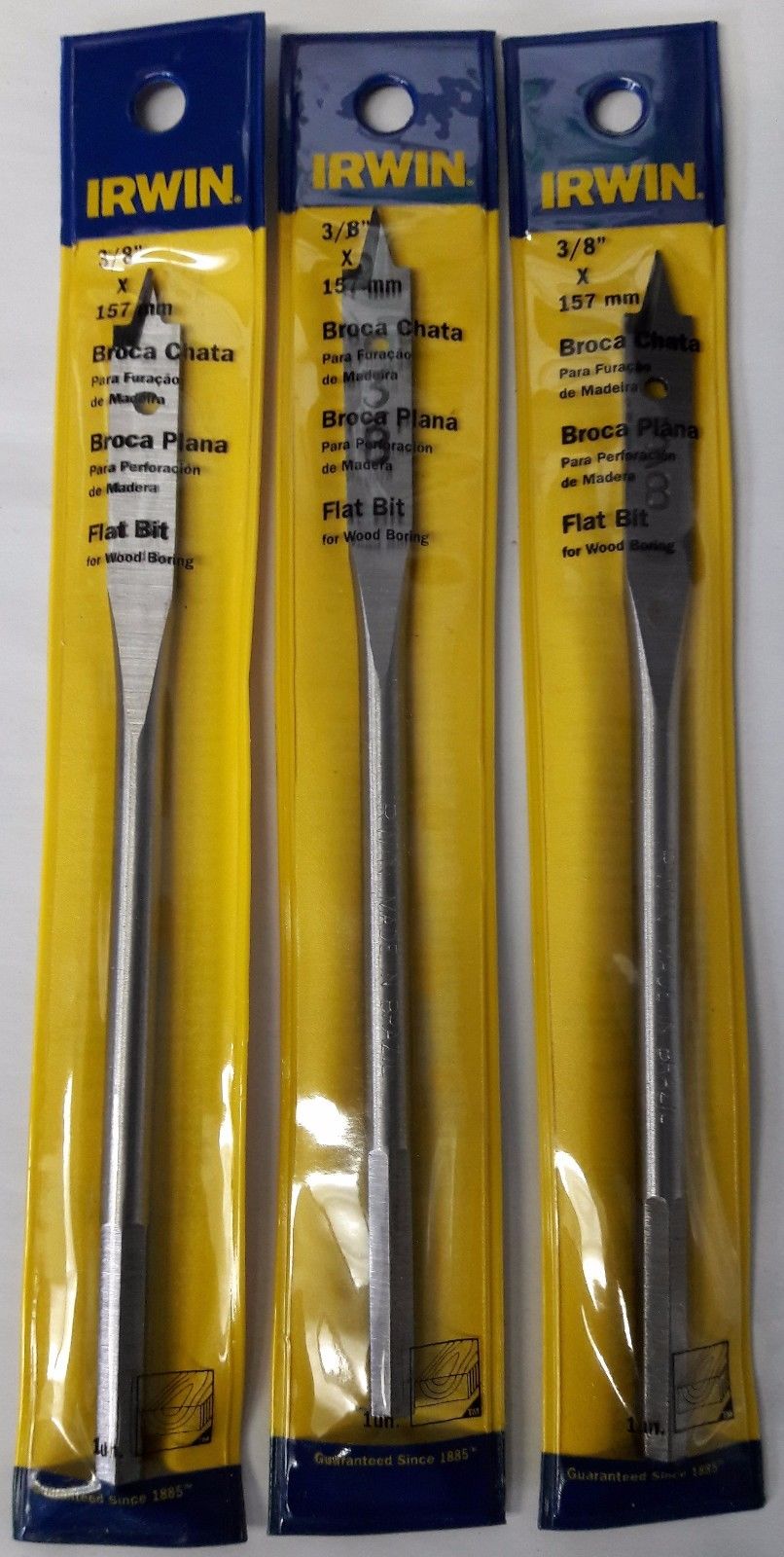 Irwin 3/8" Flat Boring Bit IW686 3PCS