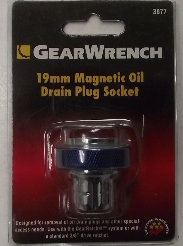 Gear Wrench 3877 19mm Magnetic Oil Drain Plug Socket