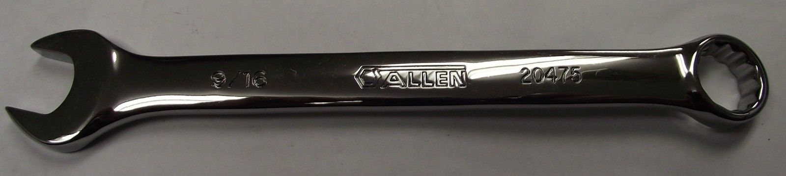 Allen SAE 9/16" Full Polish Combo Wrench USA 12PT. 20475