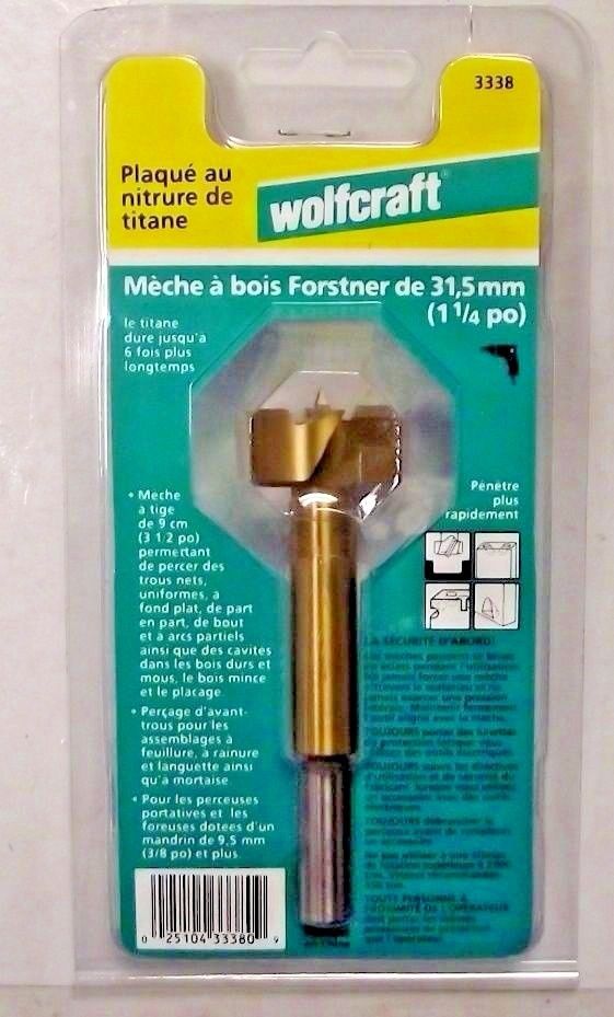 Wolfcraft 3338 1-1/4" Forstner Drill Bit