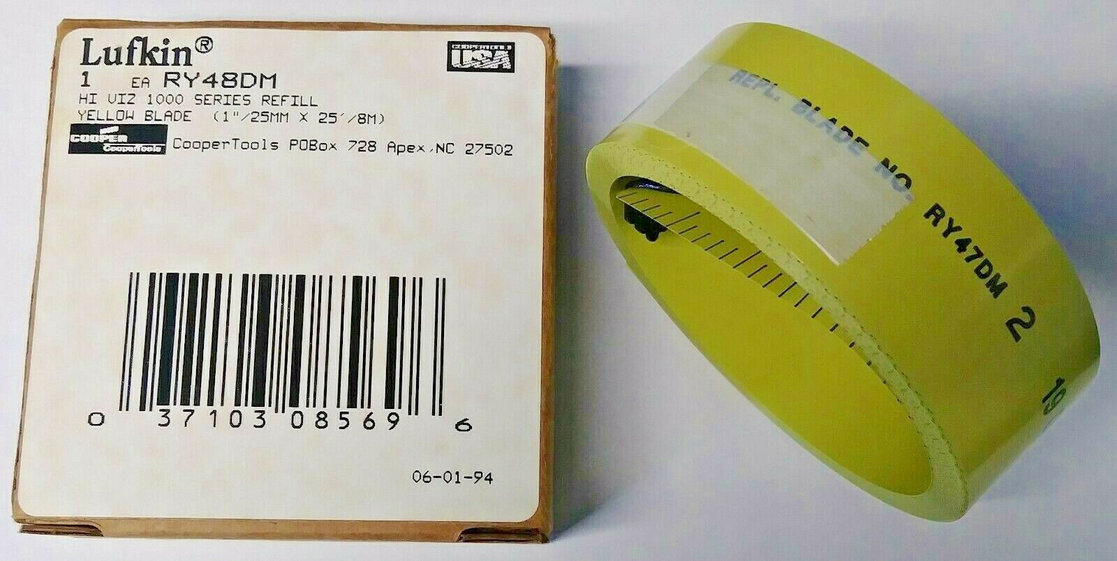 Lufkin RY48DM Hi Viz 1000 Series Yellow Blade Refill For HV1048DM 1" x 25' USA