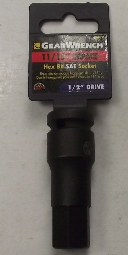 Gearwrench 84639 1/2" Drive 11/16" Impact Hex Socket