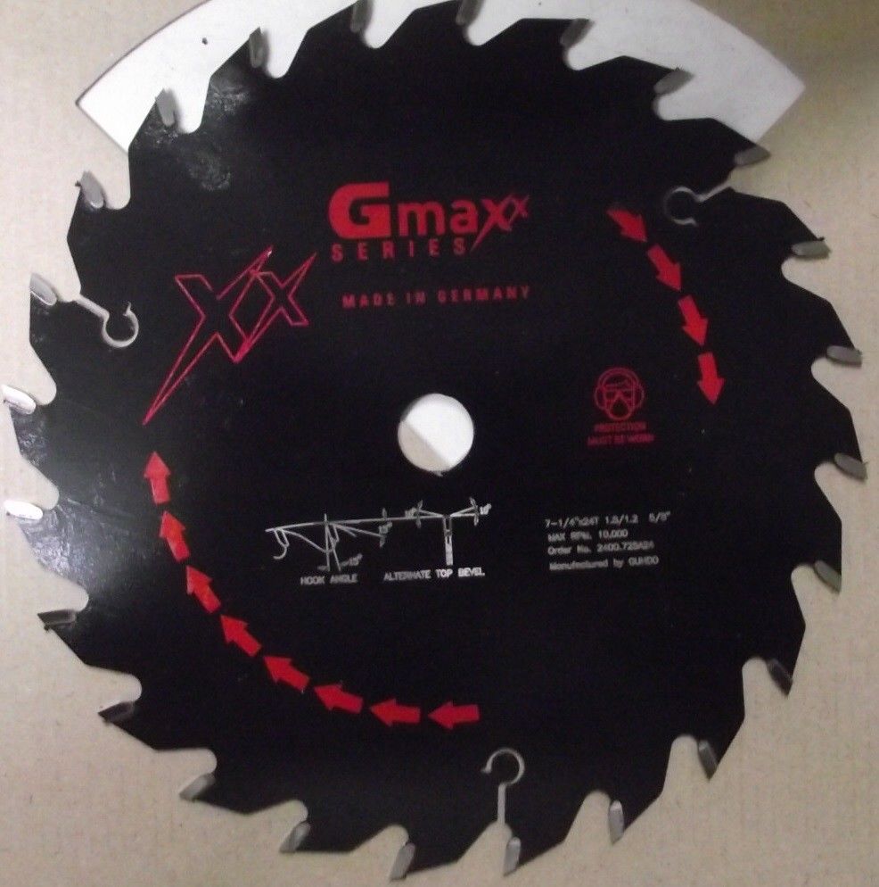 Guhdo Gmaxx 2400.725A24 7-1/4" 24 Tooth Carbide Tip Plywood Circular Saw Blade