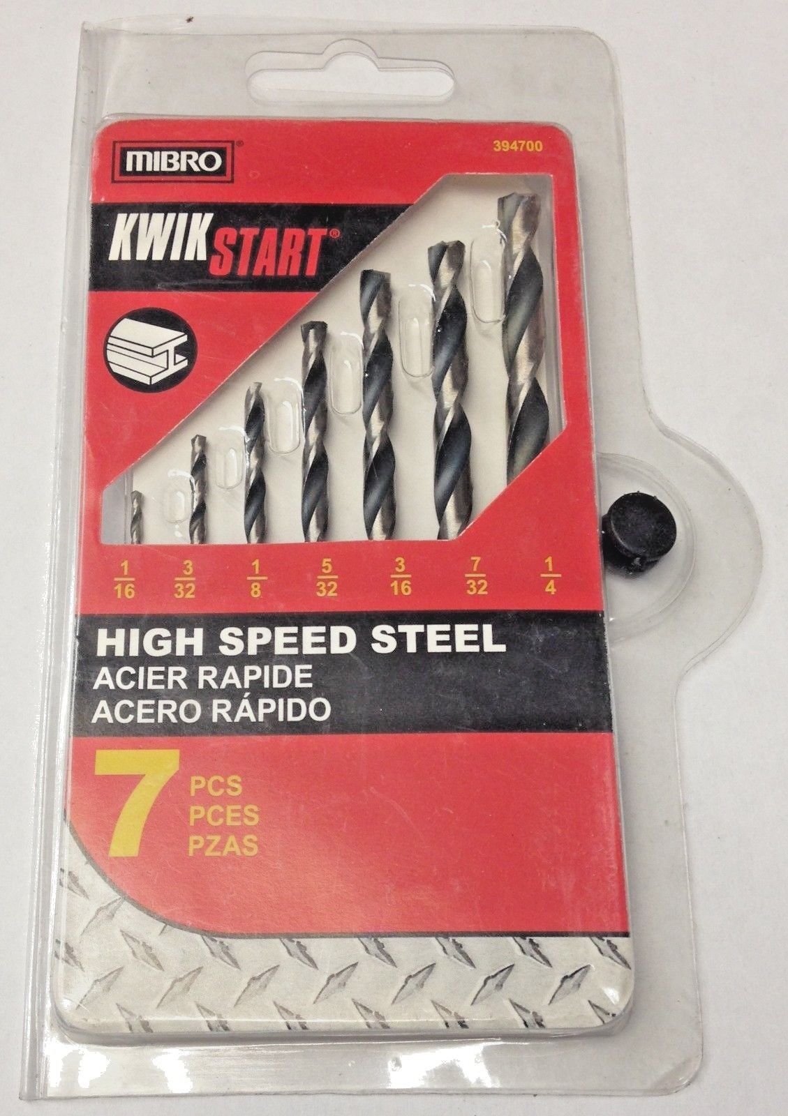 Mibro 394700 7 Piece Kwik Start High Speed Steel Drill Bit Set 1/16" - 1/4"