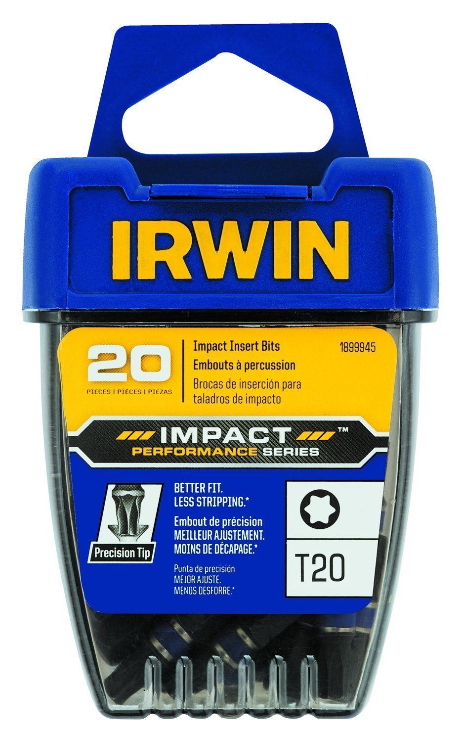 Irwin 1899945 Impact Performance T20 Impact Screwdriver Insert Bits 20 Pack