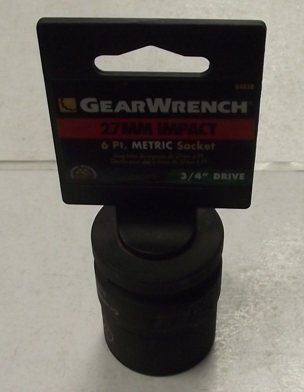 GearWrench 84838 27mm - 3/4-Inch Drive 6 Point Standard Impact Socket
