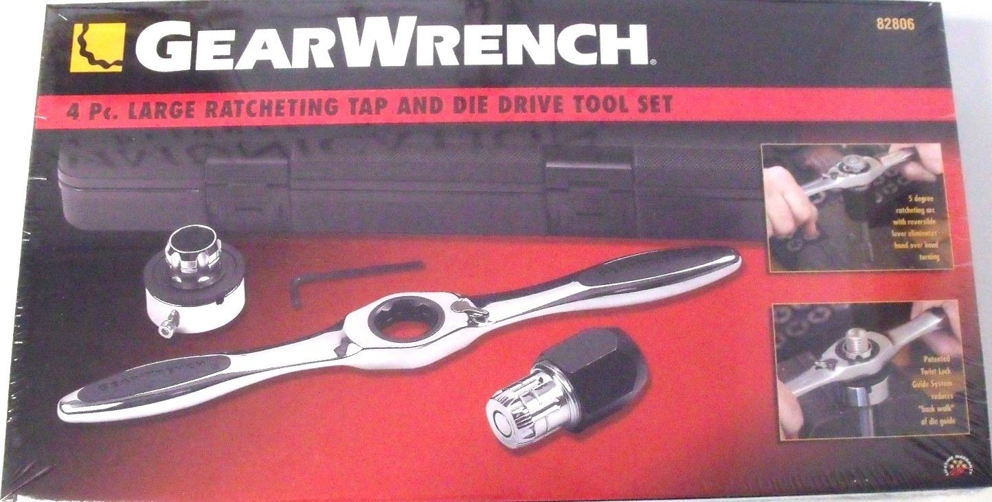 GearWrench 82806 Large Ratcheting Tap & Die Driver Set