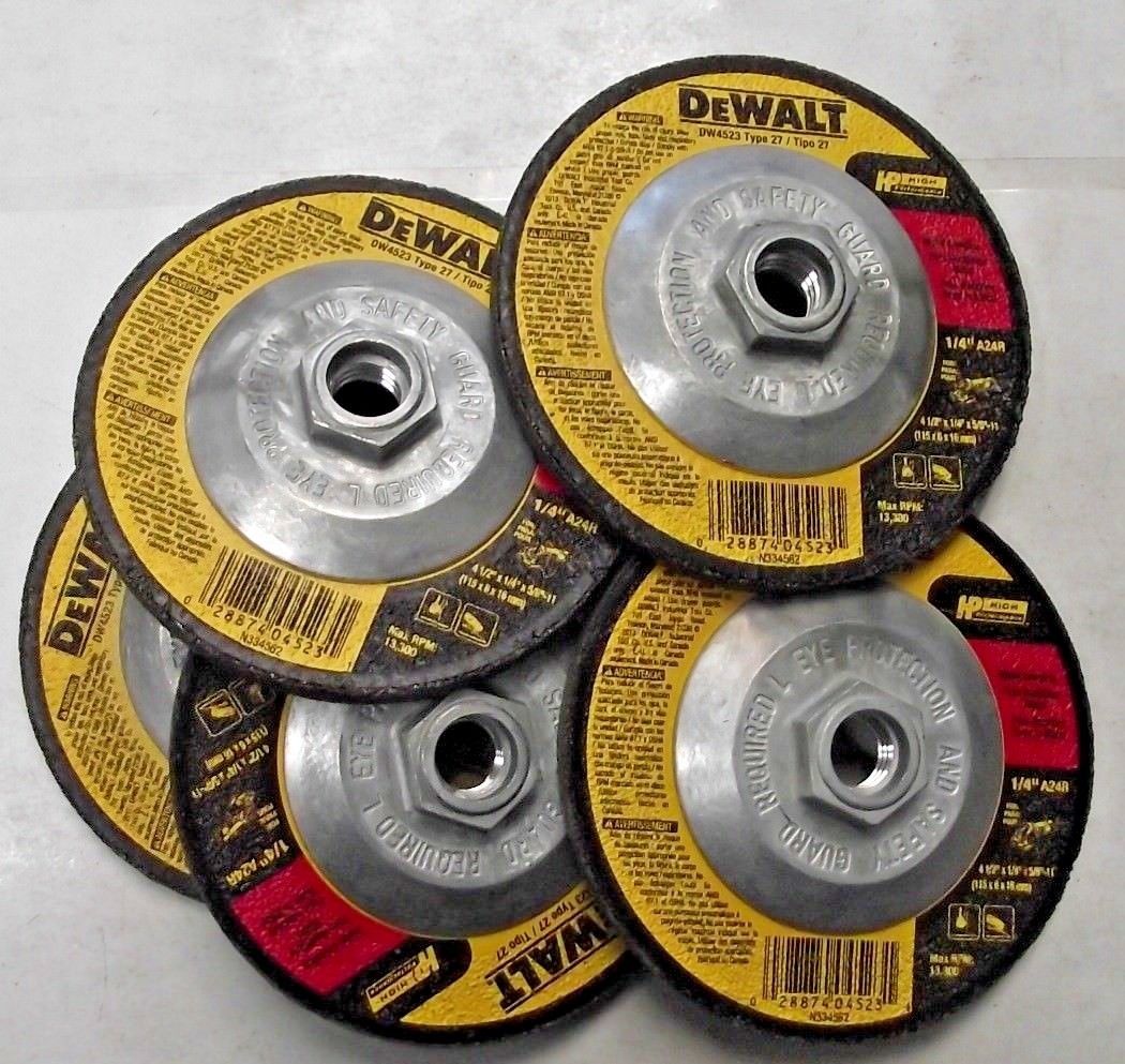 Dewalt DW4523 4-1/2" x 1/4" x 5/8"-11 Metal Grinding Wheels Canada 5 Pack