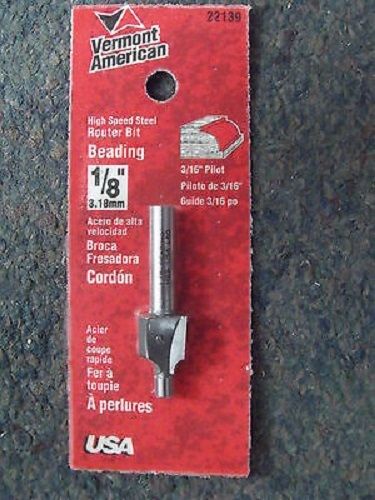 Vermont American 22139 1/8-Inch HSS Beading Router Bit USA