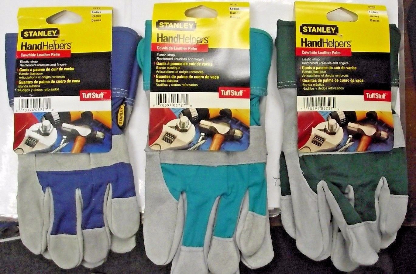 Stanley 5727 Ladies Cowhide Leather Palm Gloves, Assorted Colors, On Pair