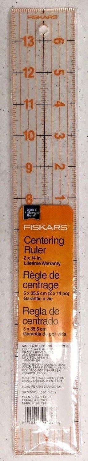 Fiskars 187220-1003 2" x 14" Acrylic Centering Ruler