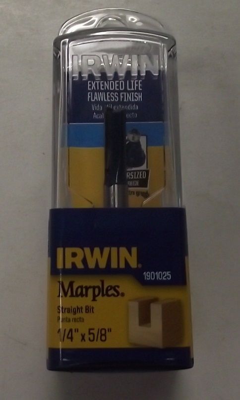 Irwin 1901025 Marples 1/4" x 5/8" Straight Router Bit 1/4" Shank