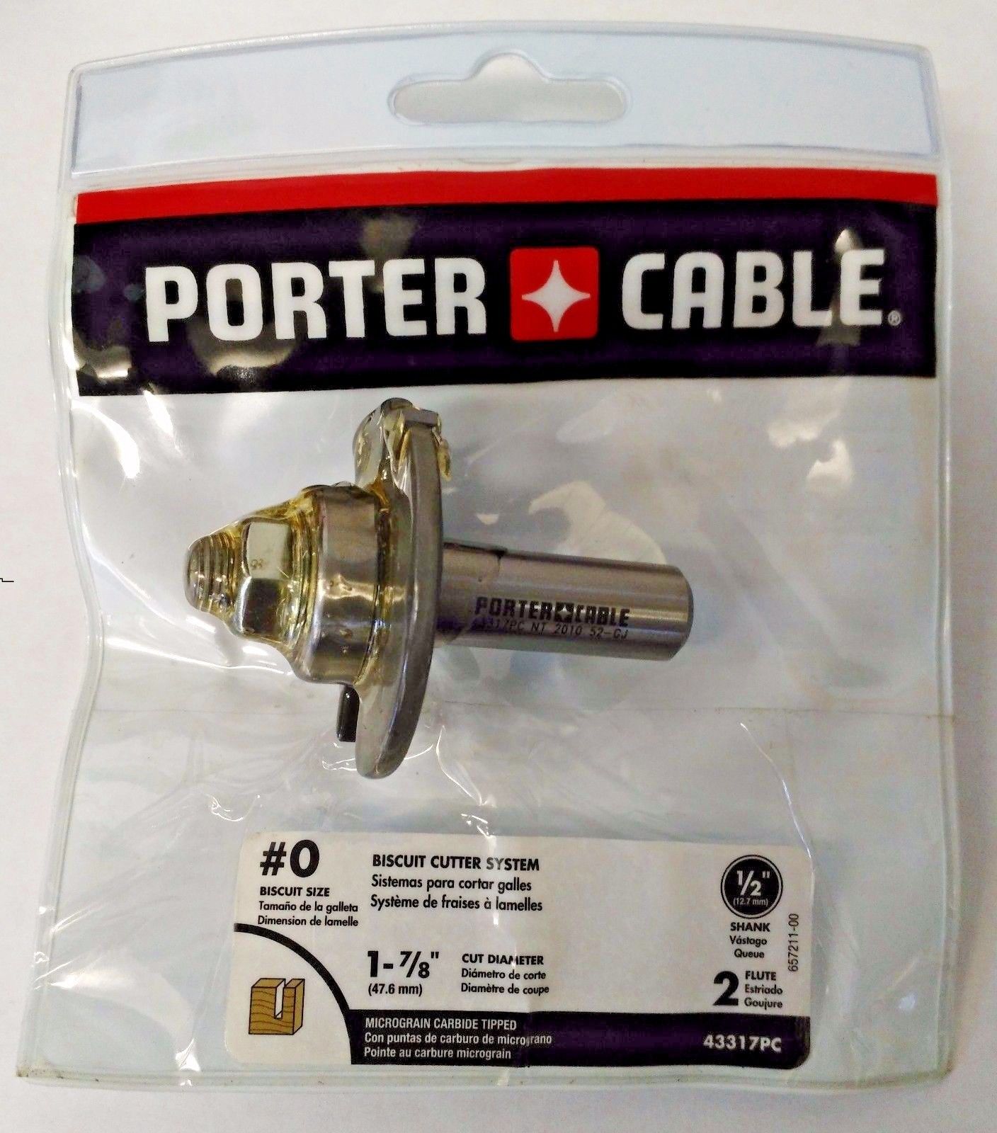 Porter Cable 43317PC #0 Biscuit Cutter System 1/2" Shank 1-7/8" Cut Diameter