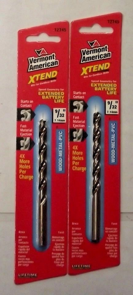 Vermont American 12745 9/32" x 4-1/4" XTEND Fractional Drill Bit 2PKS