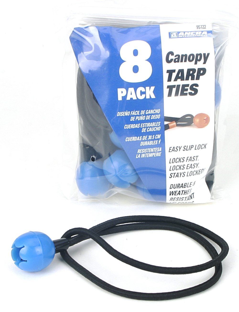 Ancra 95722 12" Bungy Canopy Tarp Ties 8-Pack,