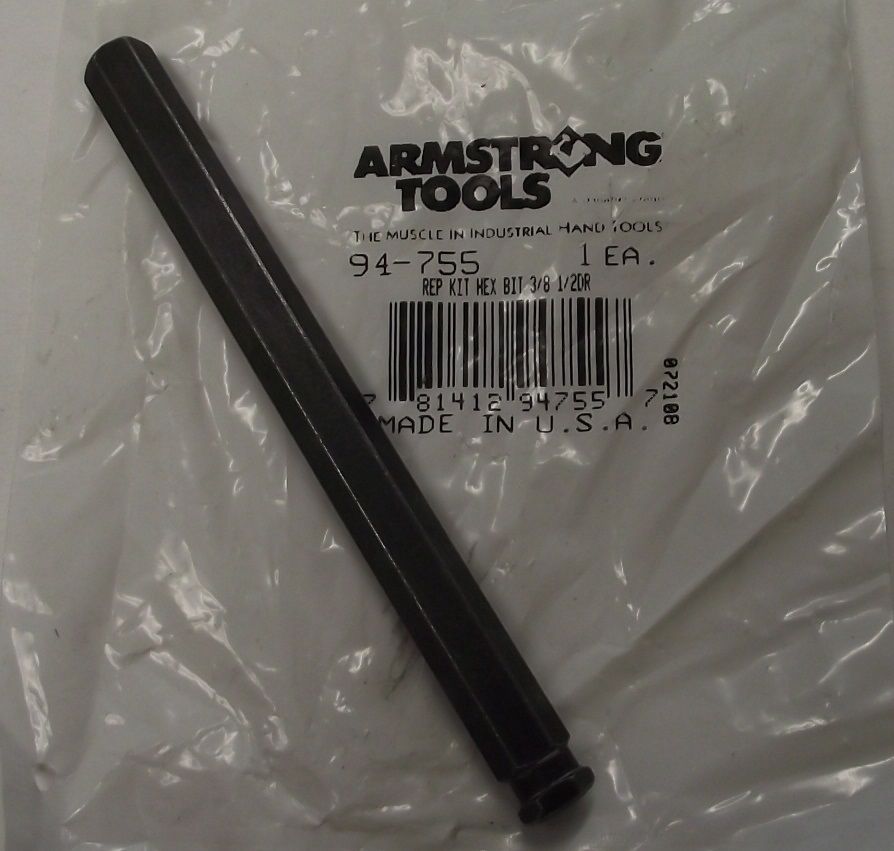 Armstrong Tools 94-755 Rep Kit Hex Bit 3/8 1/2 Drive 10mm USA