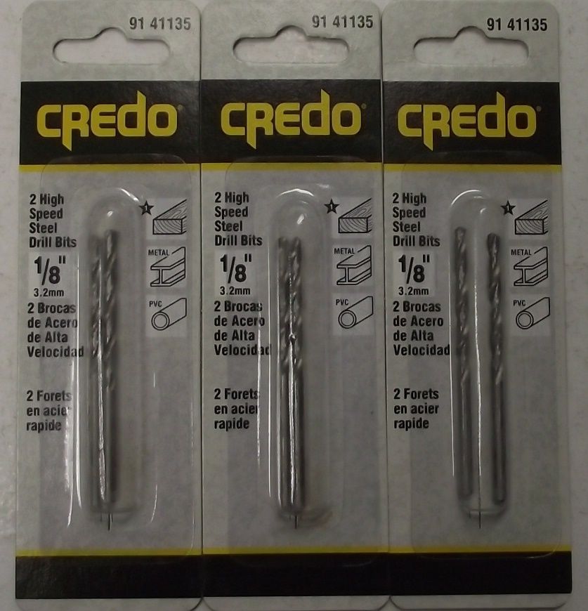 Credo 41135 1/8" High Speed Drill Bits 3-2pks.