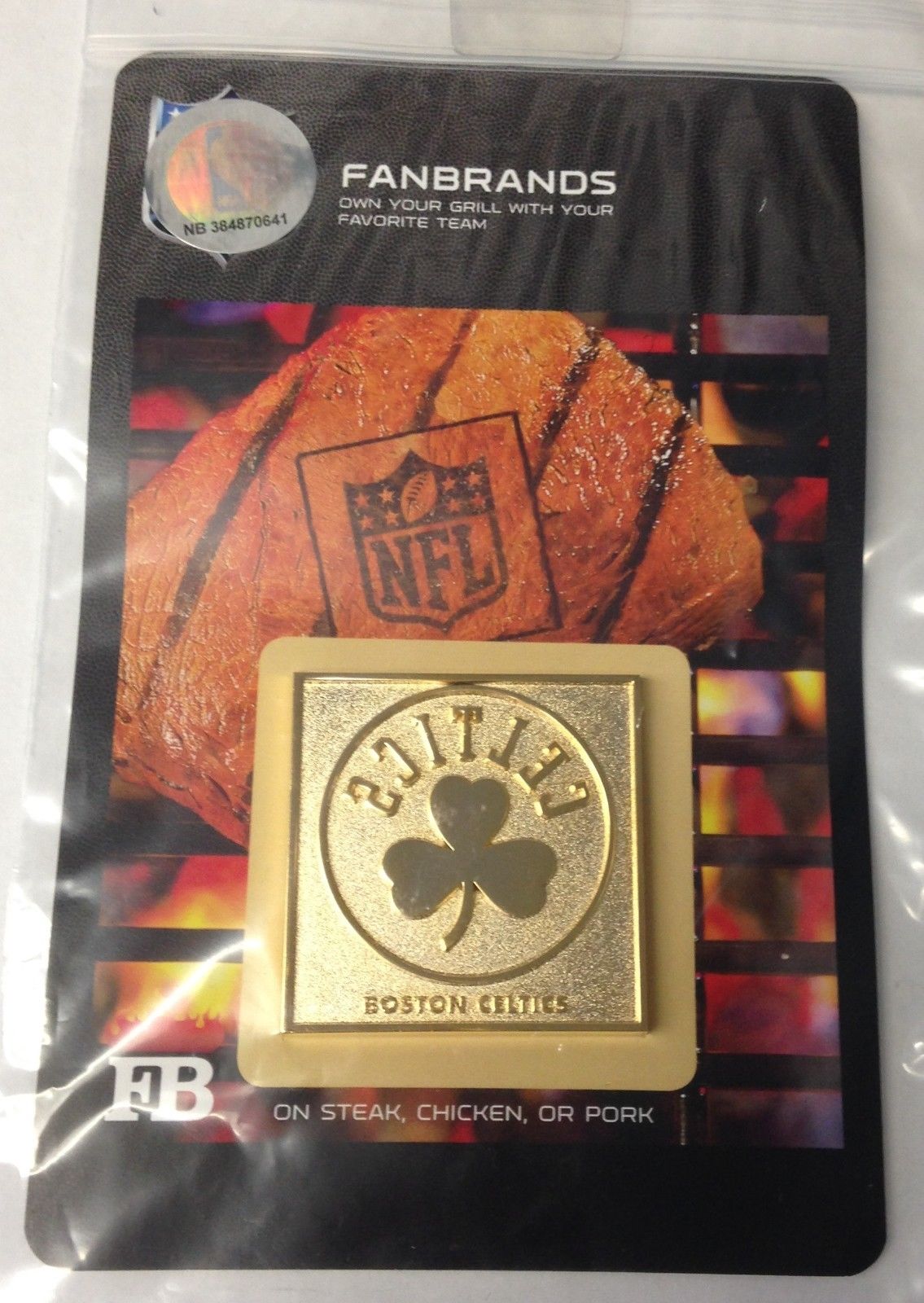 Fanbrands 00154 NFL Boston Celtics Team Logo Branding Plate For Barbecue Grill