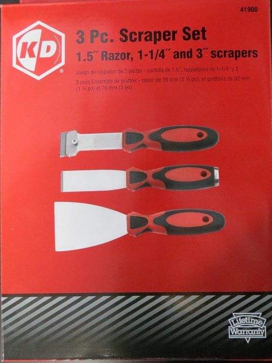KD Tools 41900 3 pc. Scraper Set 40mm Razor 1-1/4" & 3"