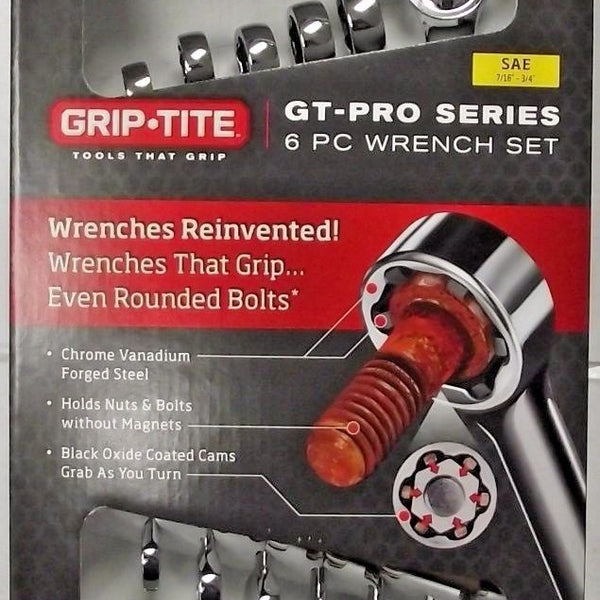 Grip-Tite 00515 Piece GT-Pro SAE Wrench Set Tool Open End Chrome Van