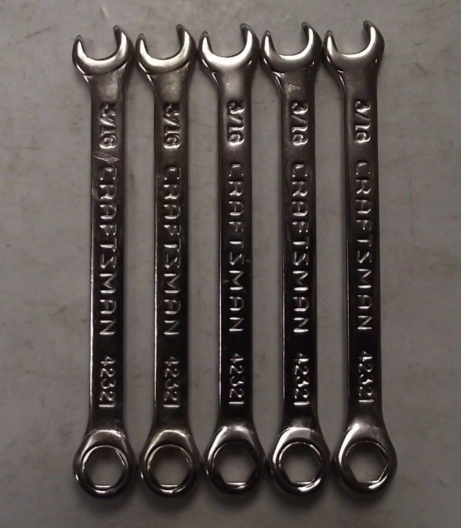 Craftsman 42321 CM623060P 3/16" Midget Combo Wrench 5pcs. USA