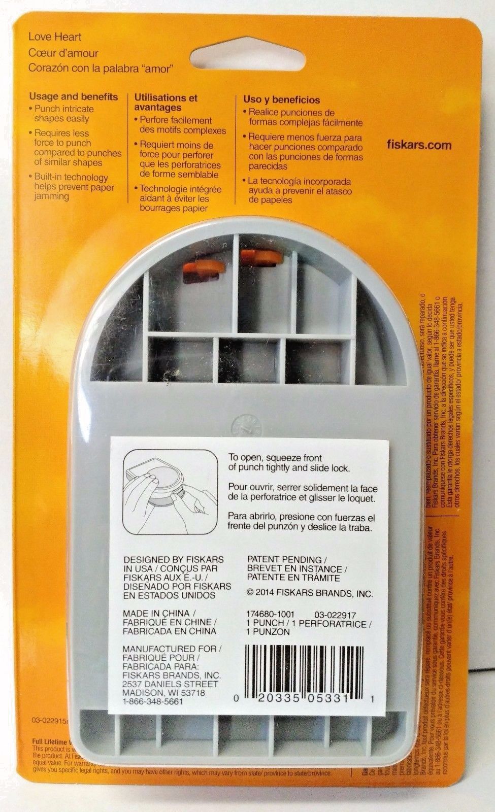 Fiskars 174680-1001 Love Heart Intricate Shape Punch 2"
