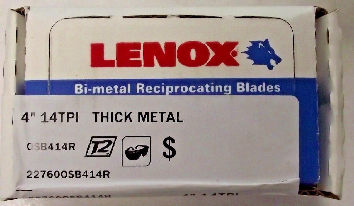 Lenox 22760OSB414R 4" x 14 TPI Reciprocating Blades For Thick Metal 50 Pack USA