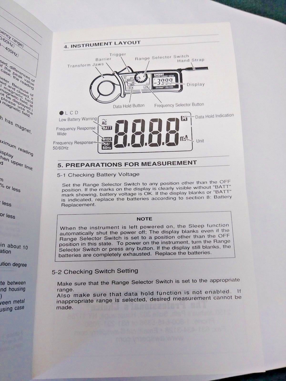A.W. Sperry DSA-2434 AC Digital Snap-Around Leakage Current Tester