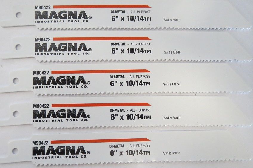 Magna M90422 6" 10-14 Tpi  Bi-Metal 5 Pack Reciprocating Blade