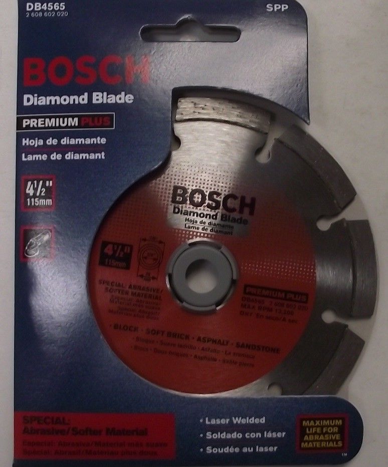 Bosch DB4565 4-1/2" Premium Segmented Rim Diamond Saw Blade For Soft Materials