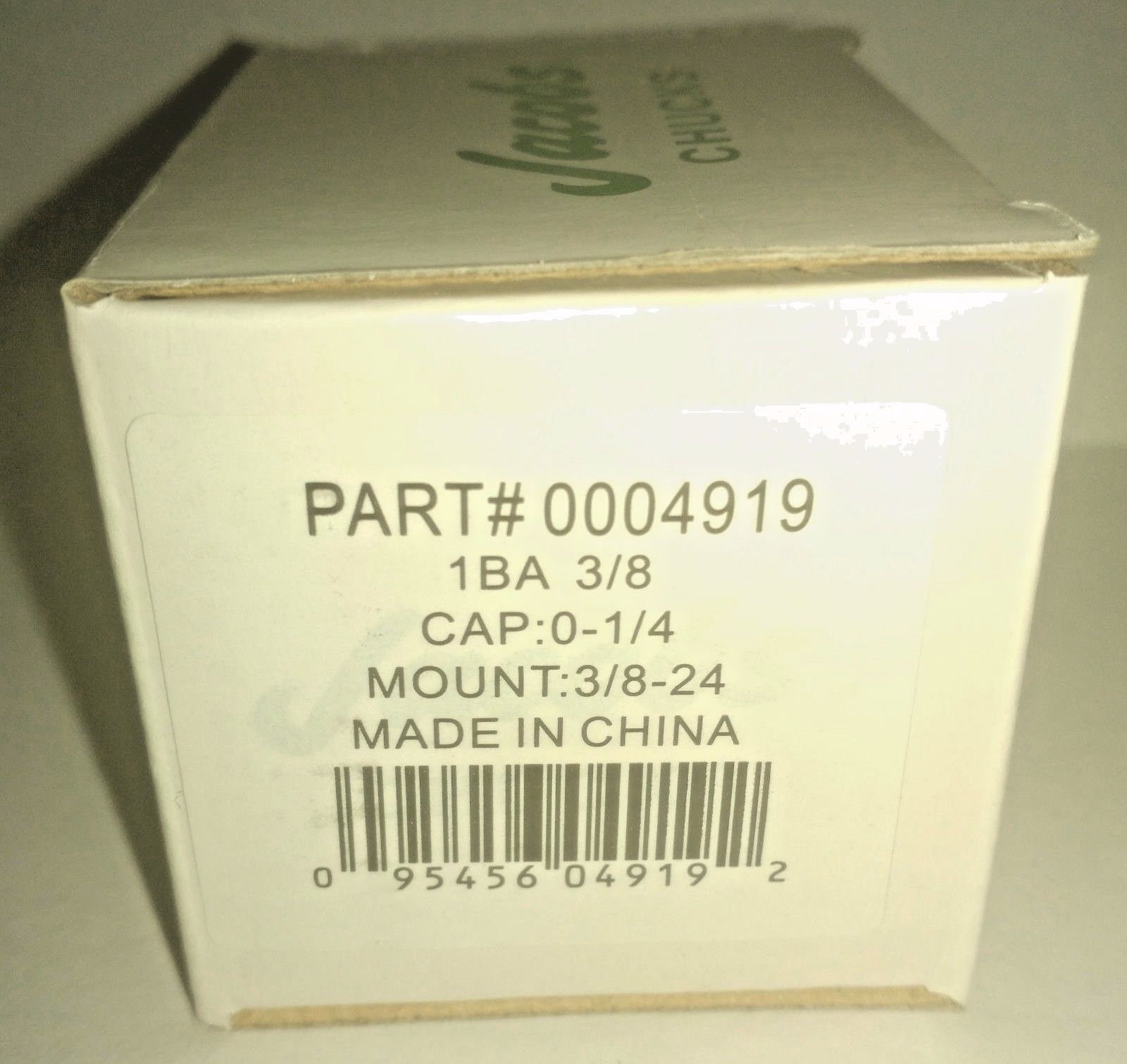 Jacobs 04919 1BA 3/8-24 Thread Mounted Medium Duty Drill Chuck 0-1/4" Capacity