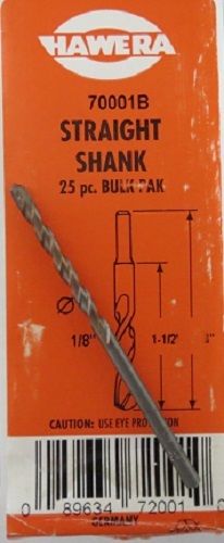 Hawera 70001B Straight Shank 1/8" X 1-1/2" X 3" Hammer Drill Bits 25Pcs. Germany