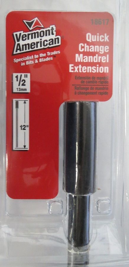 Vermont American 18617 12" x  1/2" Quick Change Mandrel Extension