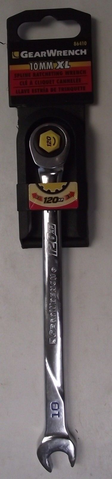 GearWrench 86410 10mm 120XP Universal Spline XL Combination Ratcheting Wrench