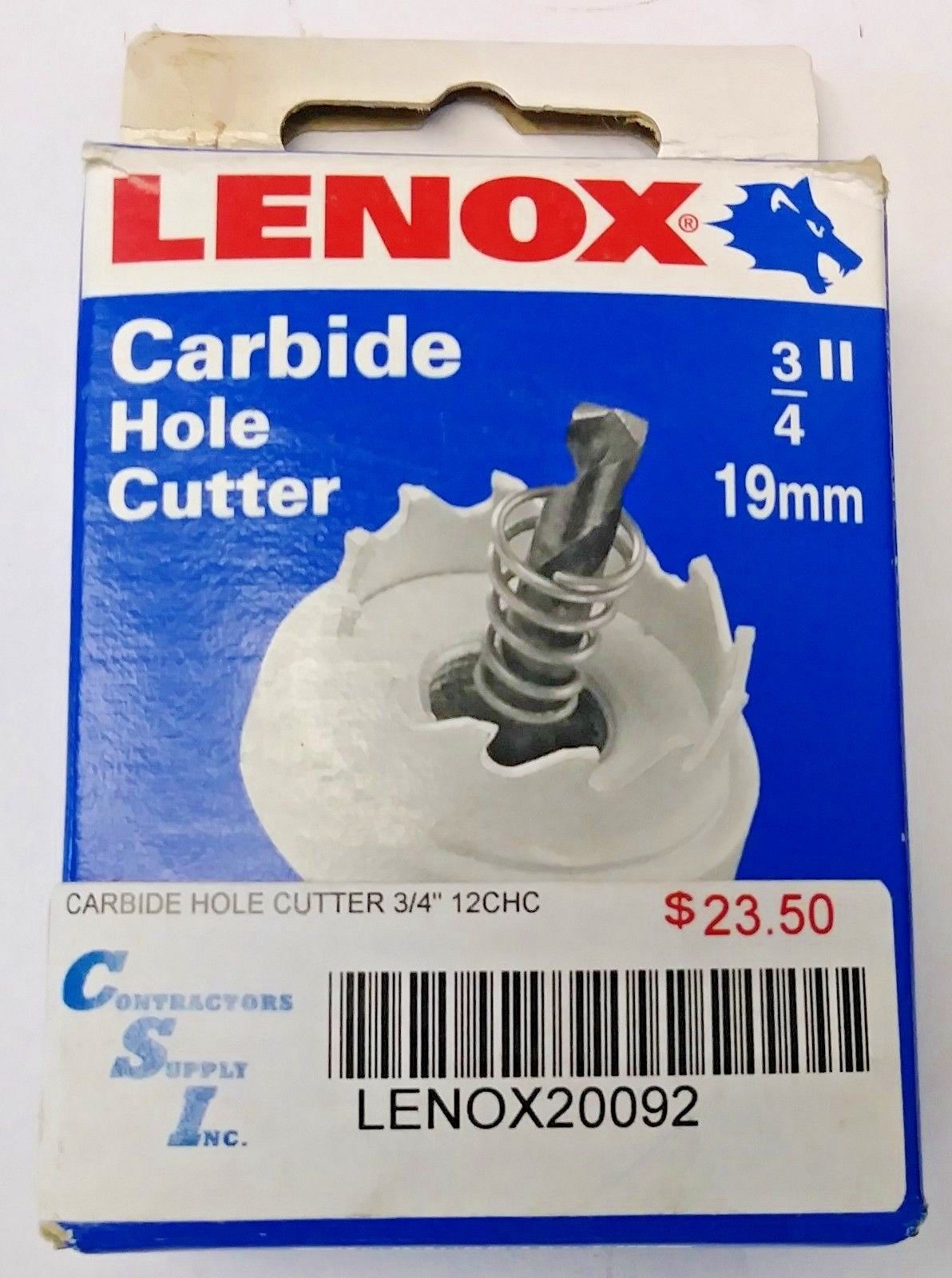 Lenox 20092-12CHC 3/4" Carbide Hole Saw Hole Cutter USA