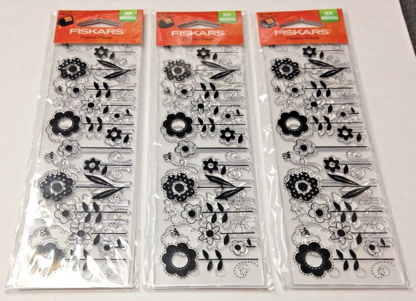 Fiskars 01-005570 Summer Flowers Continuous Clear Stamp Wheel Design 3 Packs