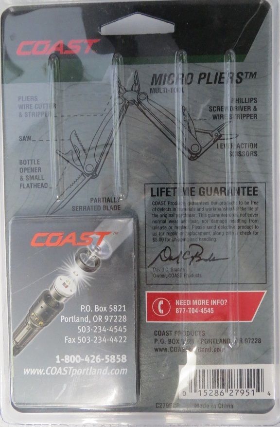 Coast C2795 10 Function Multi-tool Micro Pliers