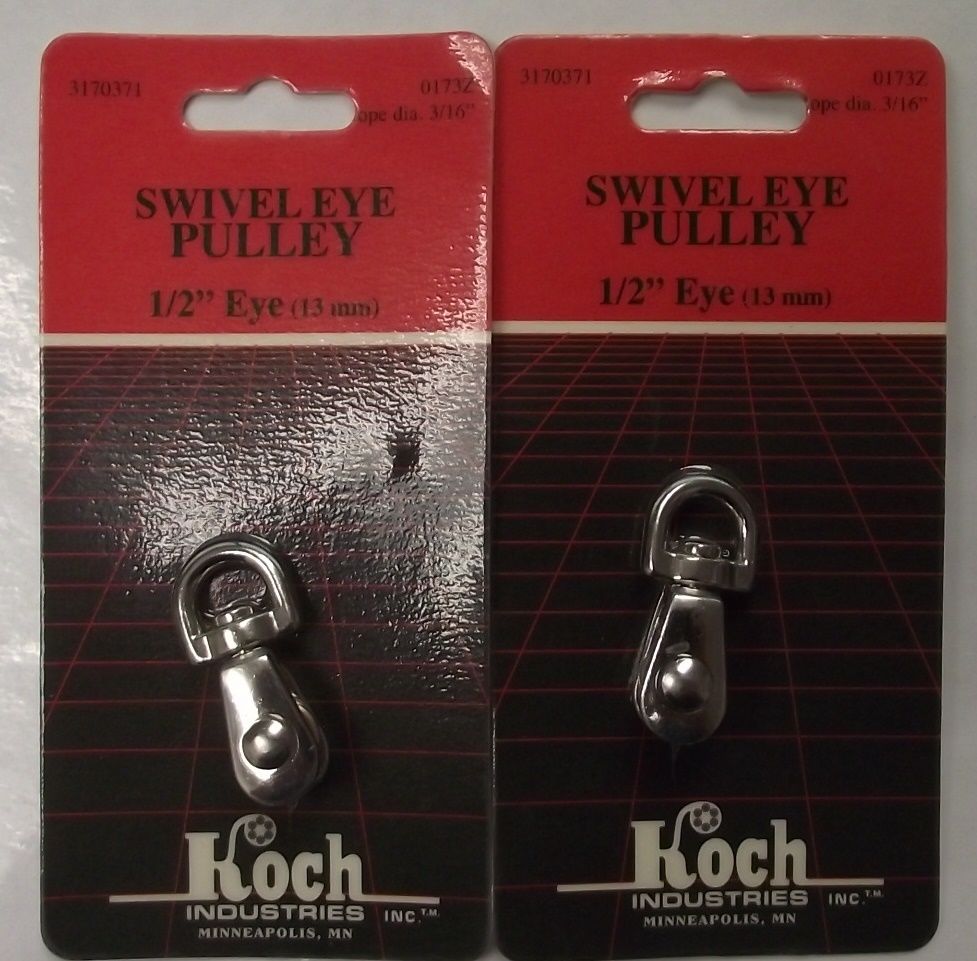 Koch Industries 3170371 Pulley Single Sheave with 1/2" Swivel Eye Die-Cast 2pcs