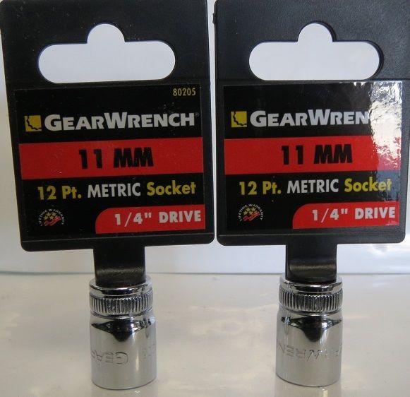 GearWrench 80205 11mm 12 Point 1/4" Drive Socket 2 Packs