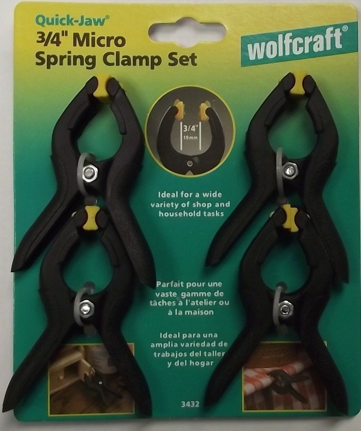 Wolfcraft 3432 3/4" Micro Spring Clamps 4 Pack