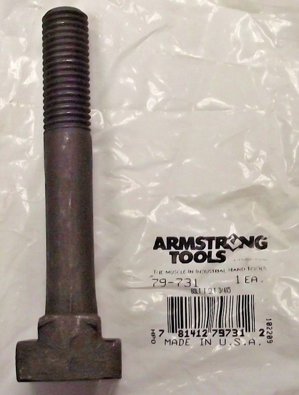 Armstrong 79-731 T-Slot Bolt, Carbon Steel, Black Finish 3/4" x 5'' USA