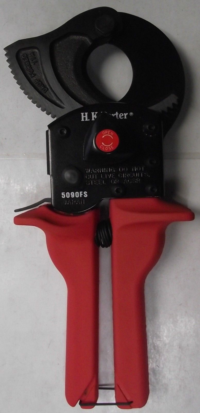 HK Porter 5090FS Ratchet-type One Hand Operated Soft Cable Cutter Japan