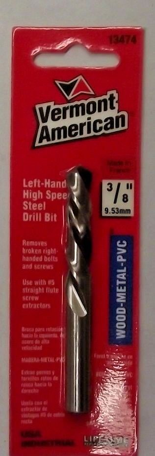 VERMONT AMERICAN 13474 3/8" High Speed Steel 118° Left-Hand Drill Bit France